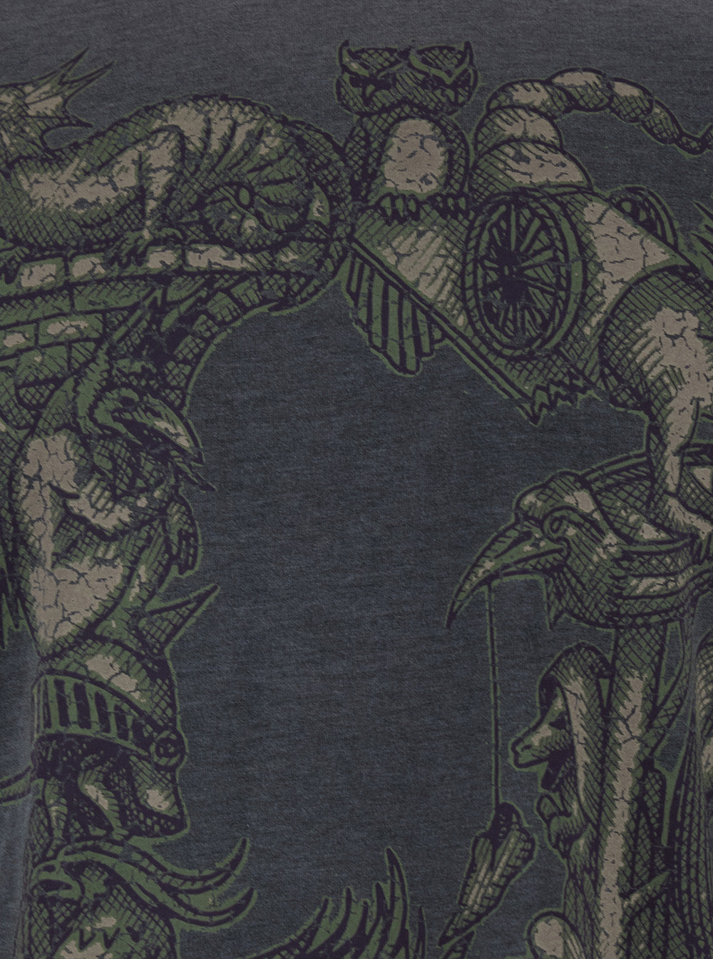 Diesel Men Grey Crew Neck T-Shirt With Long Sleeves And Front Print In Cotton Man DIESEL
