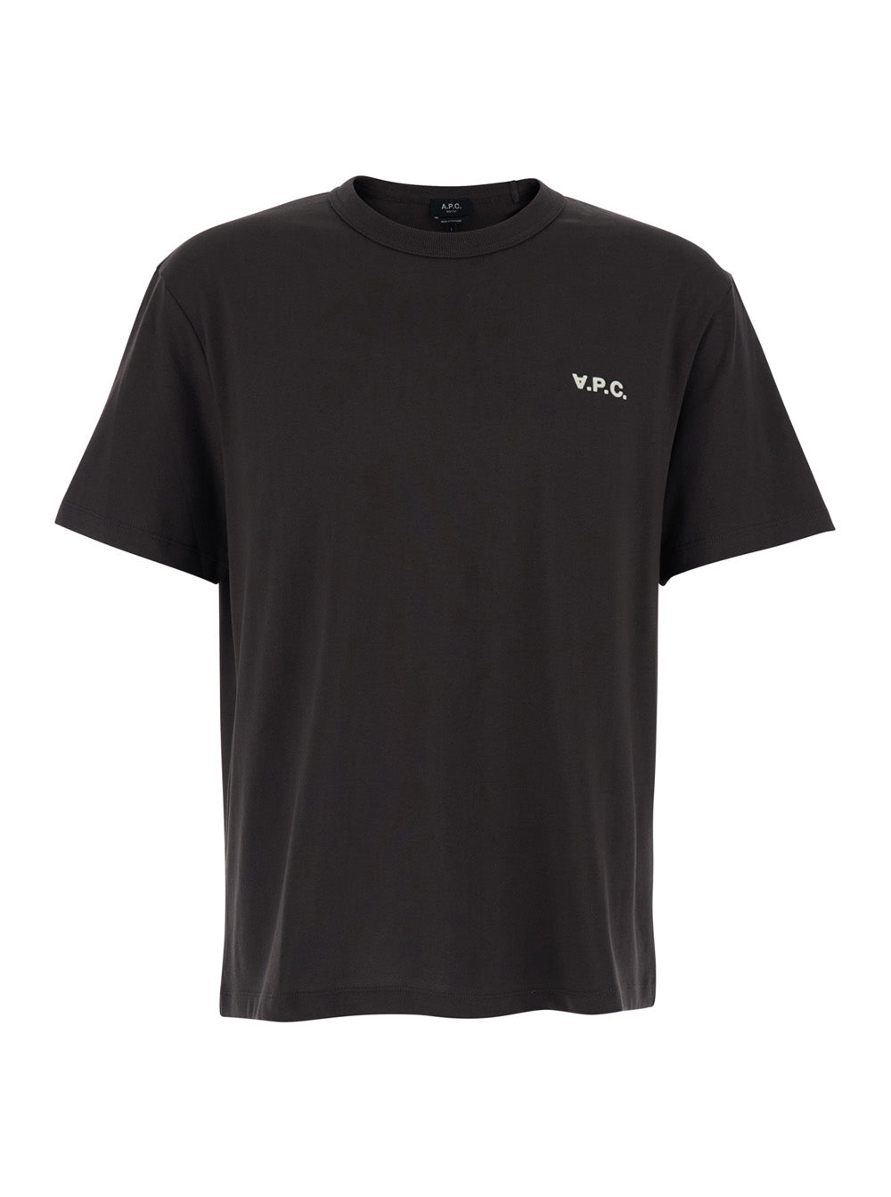 A.P.C. Men Brown Crew Neck T-Shirt With Front Logo In Cotton Man A.P.C.