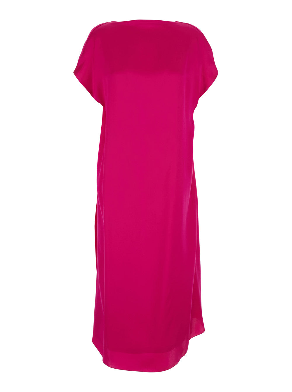 Dries Van Noten Women Pink Dress With V-Neck On The Back And Short Sleeves In Silk Woman DRIES VAN NOTEN