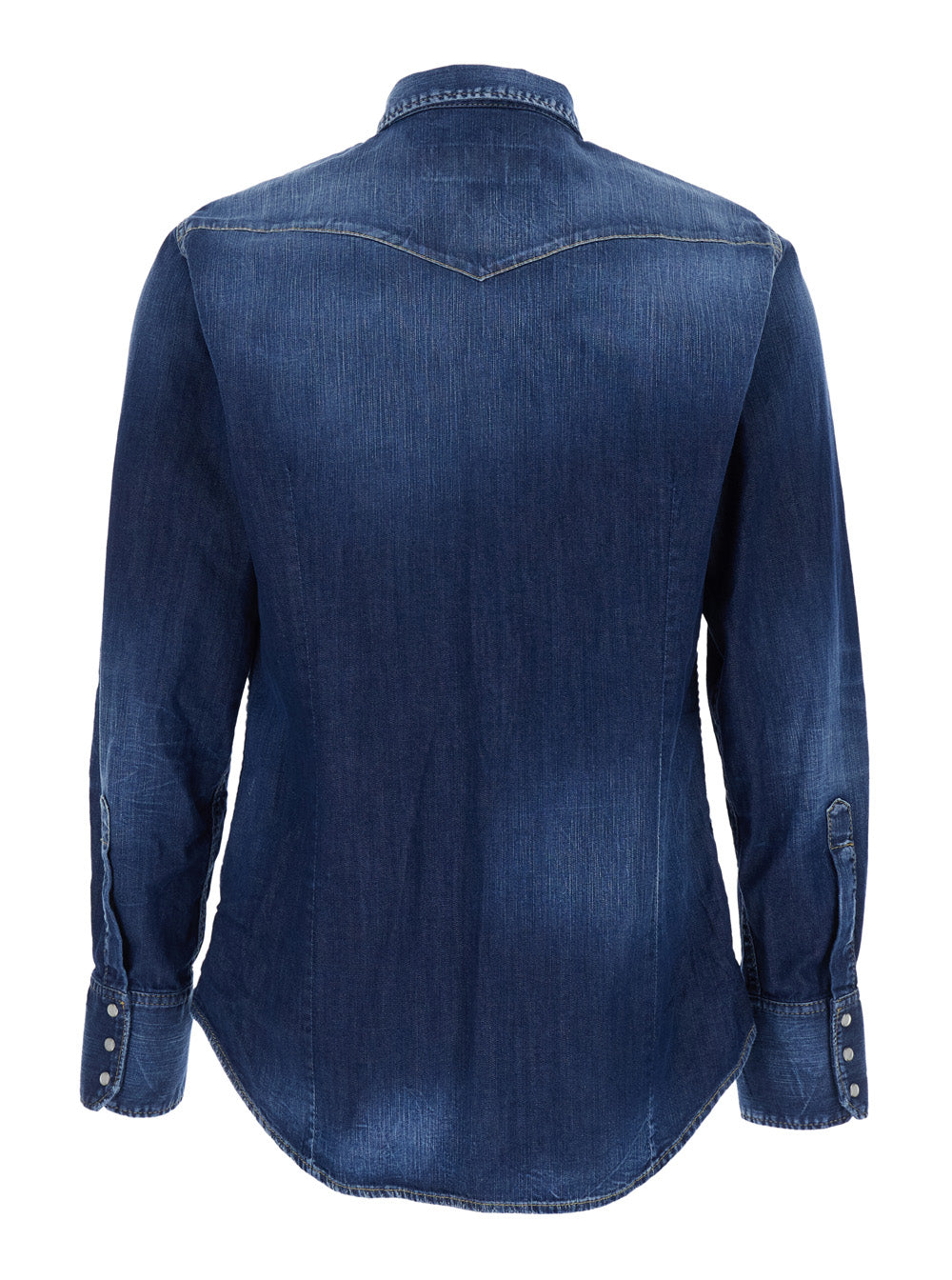 Dsquared2 Men Classic Collar Shirt With Two Front Pockets In Blue Denim For Men DSQUARED2