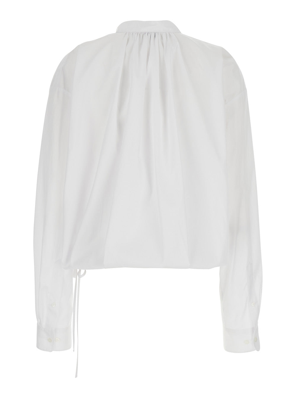 Dries Van Noten Women White V-Neck Blouse With Long Sleeves In Cotton Woman DRIES VAN NOTEN