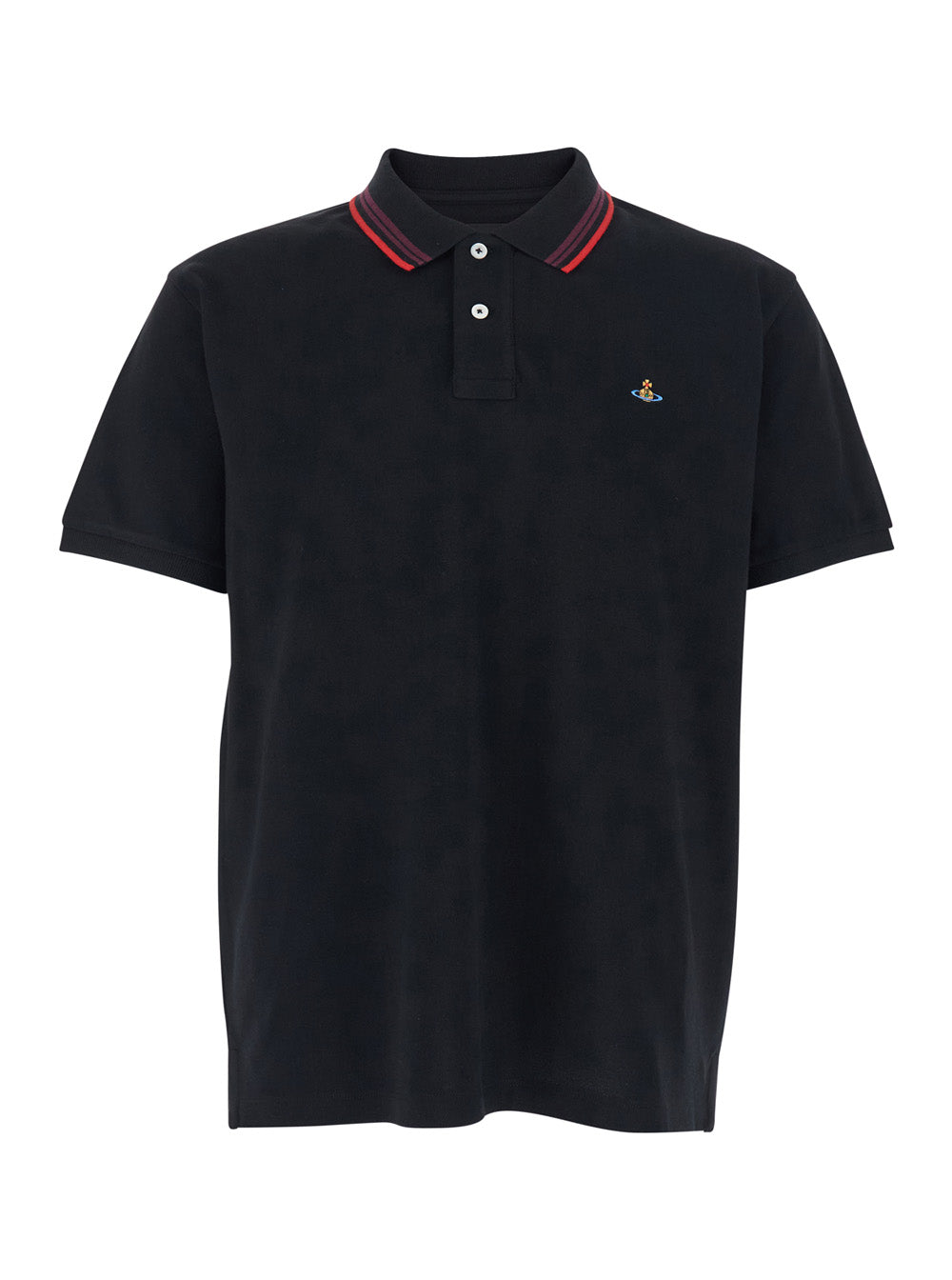 Vivienne Westwood Men Black Polo Shirt With Logo Detail On The Front In Cotton Man VIVIENNE WESTWOOD
