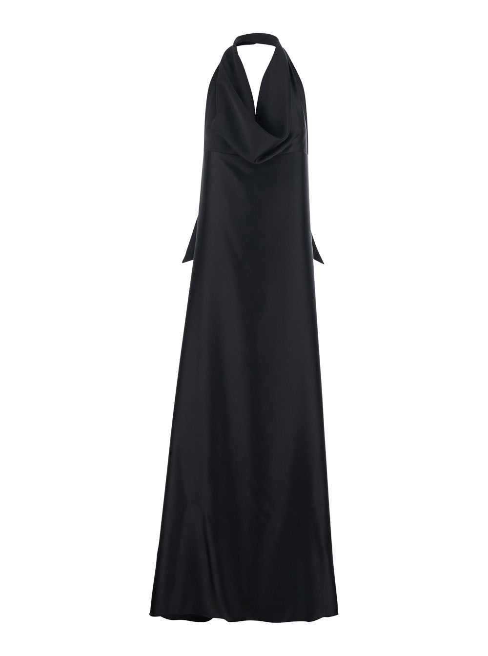 Leplain Women Black Long Dress With Halterneck And Open Back In Fabric Woman LEPLAIN