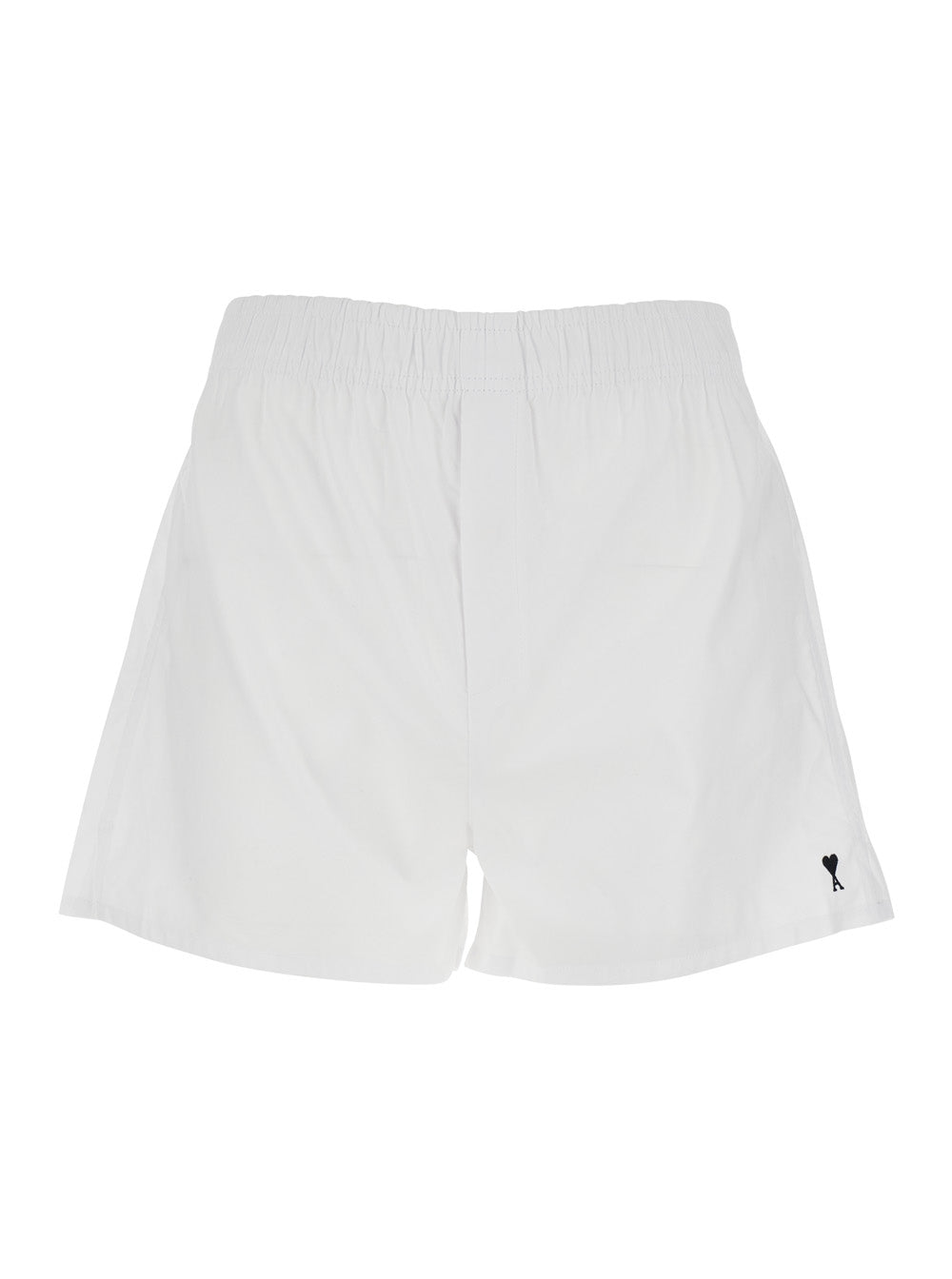 Ami Paris Men White Shorts With Elasticated Waist And Adc Logo On The Front In Cotton For Men AMI PARIS