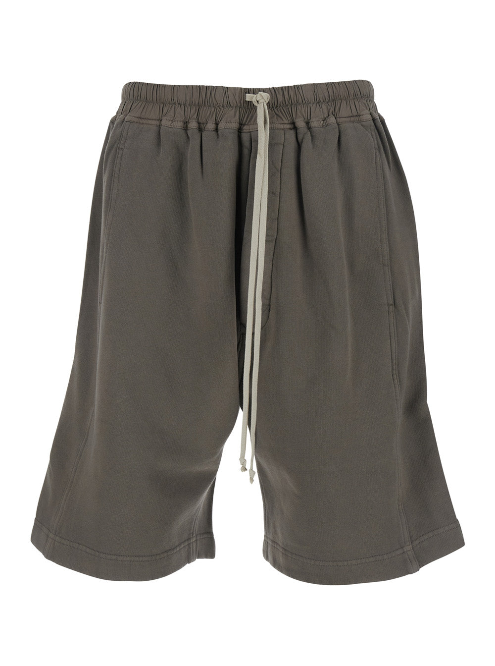 Drkshdw Men Grey Shorts With Elasticated Waist And Side Buttons In Cotton Man DRKSHDW