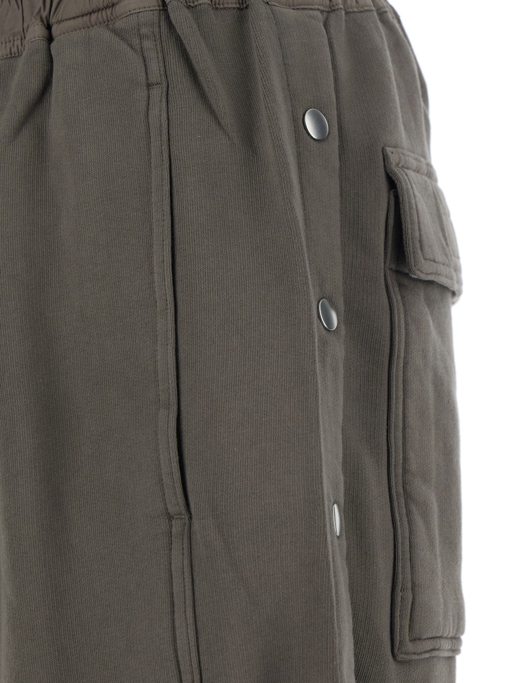 Drkshdw Men Grey Shorts With Elasticated Waist And Side Buttons In Cotton Man DRKSHDW