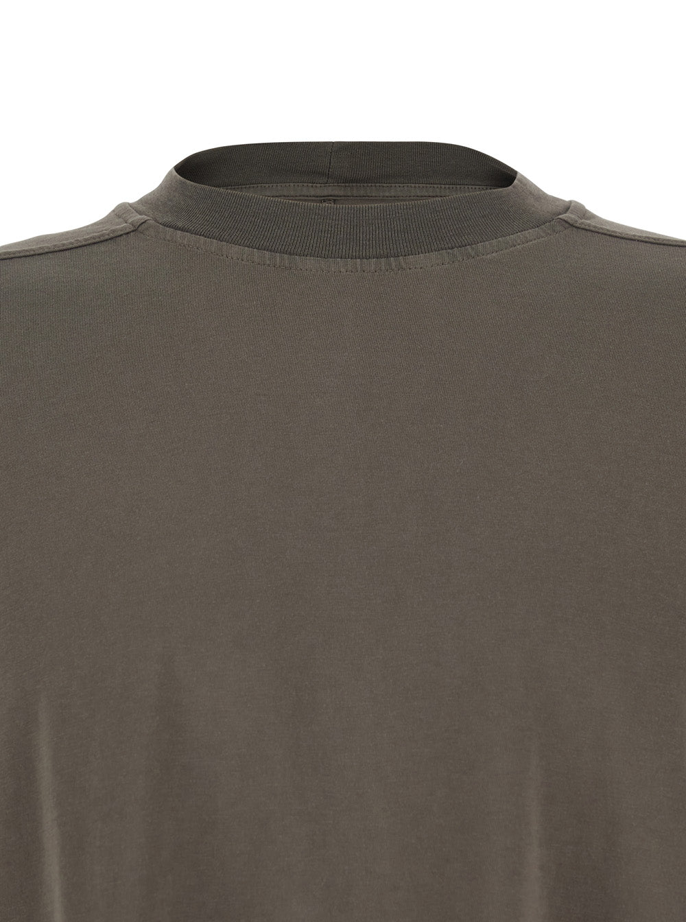 Drkshdw Men Gray Crew Neck T-Shirt With Raised Collar For Men DRKSHDW