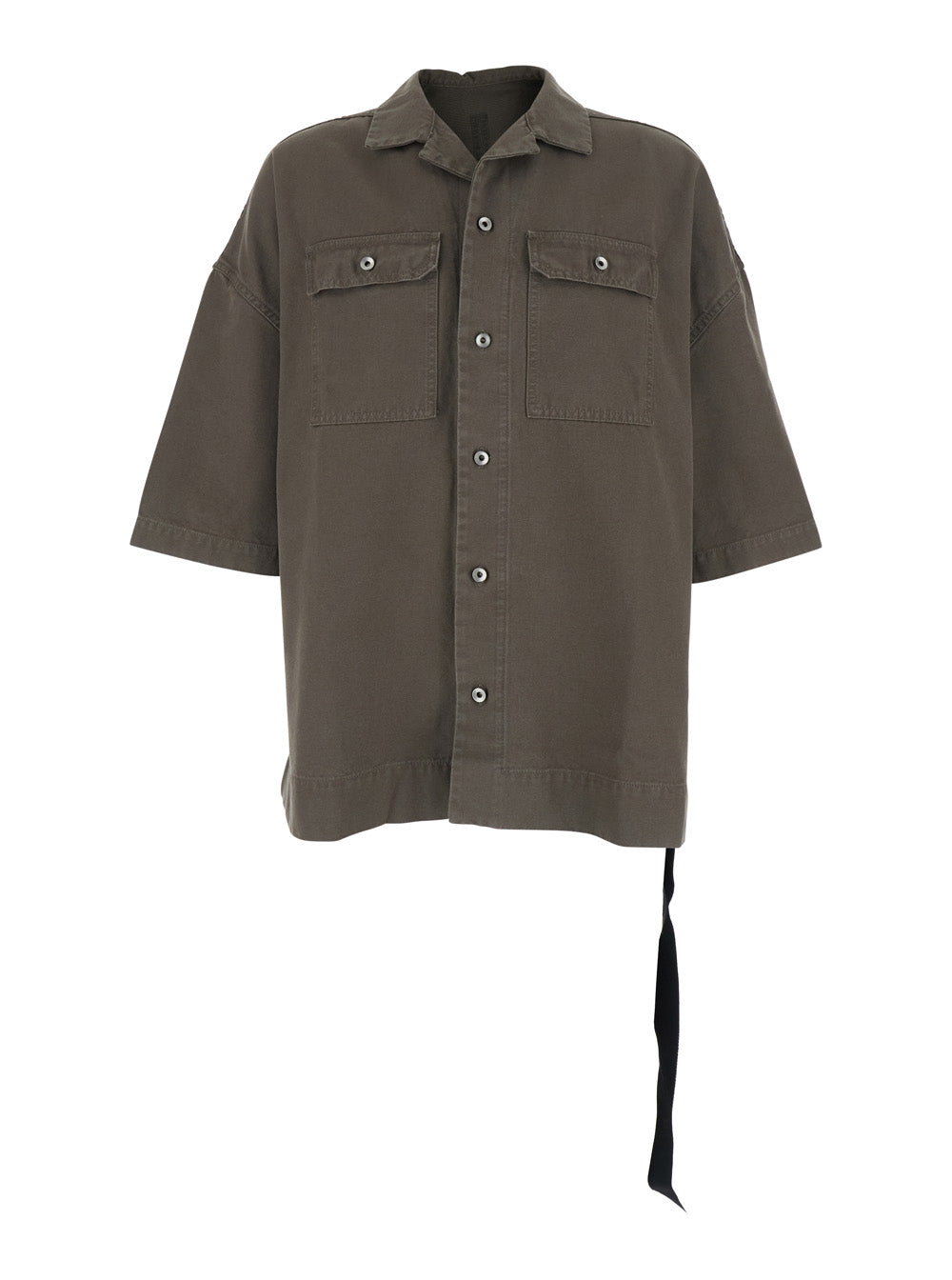 Drkshdw Men Grey 'Magnum Tommy' Short-Sleeved Button-Up Shirt In Cotton Man DRKSHDW