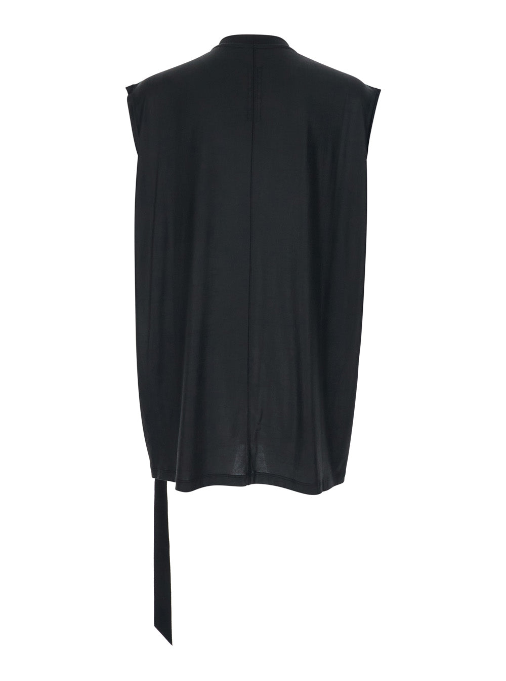 Drkshdw Men Black Crew Neck T-Shirt With Raised Collar In Tech Fabric For Men DRKSHDW