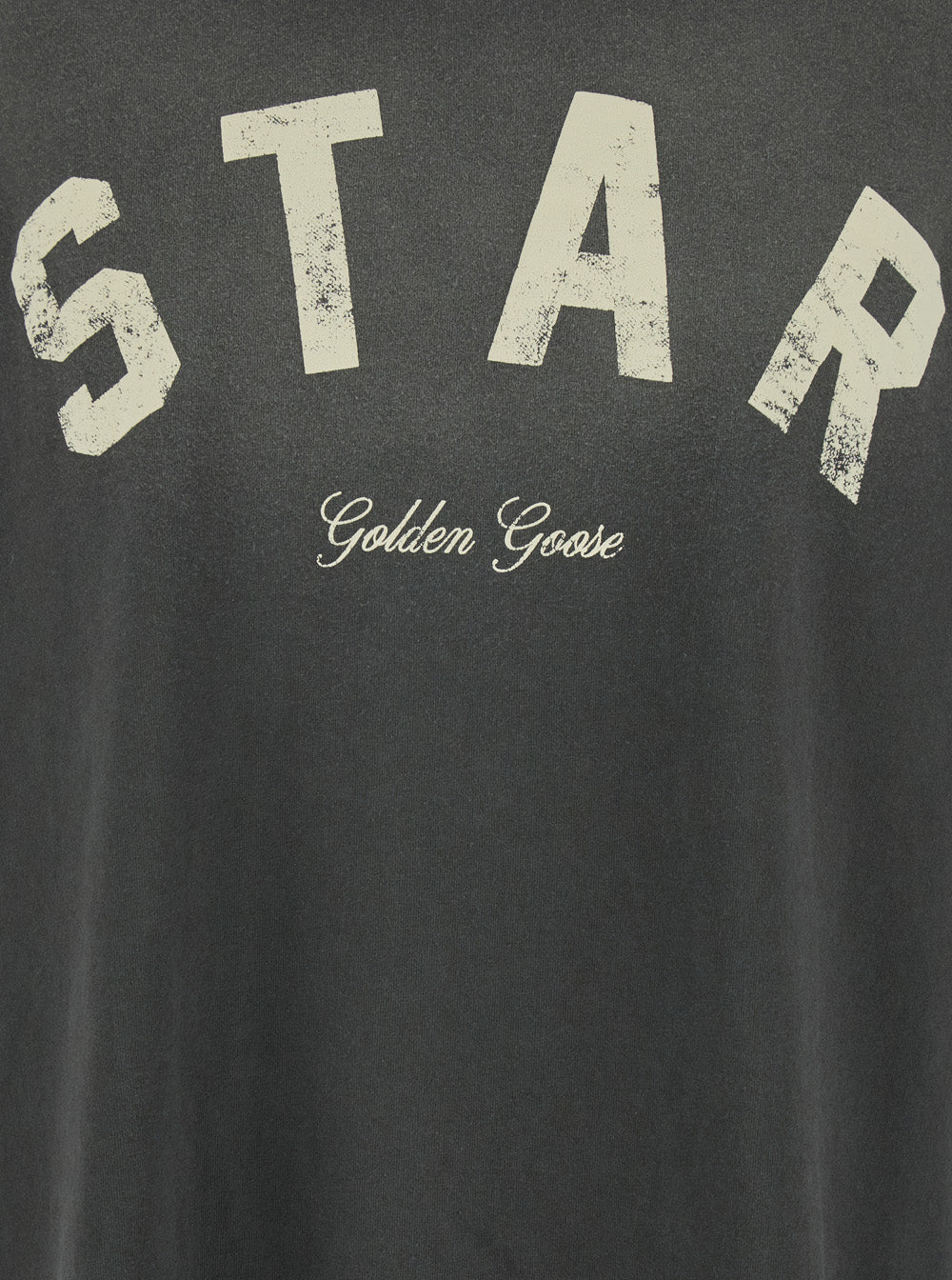 Golden Goose Men Grey Crew Neck T-Shirt With Front Print In Cotton Man GOLDEN GOOSE