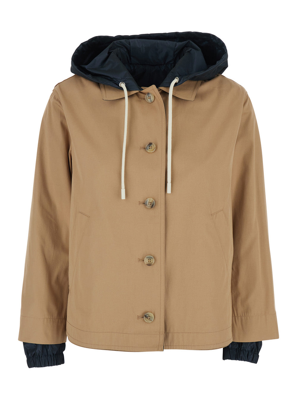 Herno Women Reversible Brown Cotton Jacket With Hood For Women HERNO