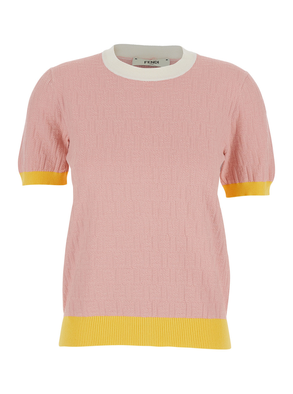 Fendi Women Color Block Ff Short Sleeves Tee FENDI