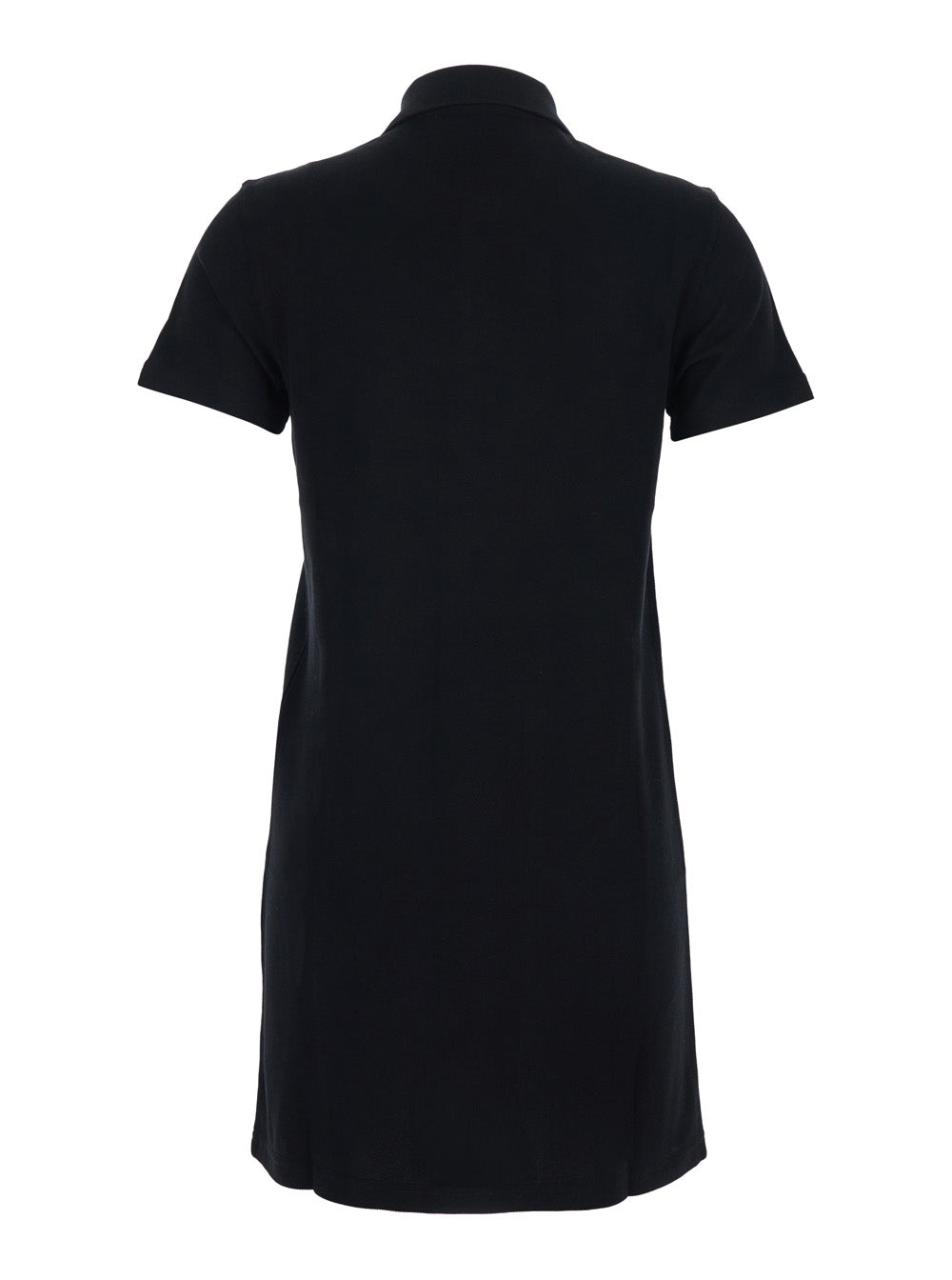 Saint Laurent Women Black Cotton Embroidered Pique Polo Dress SAINT LAURENT