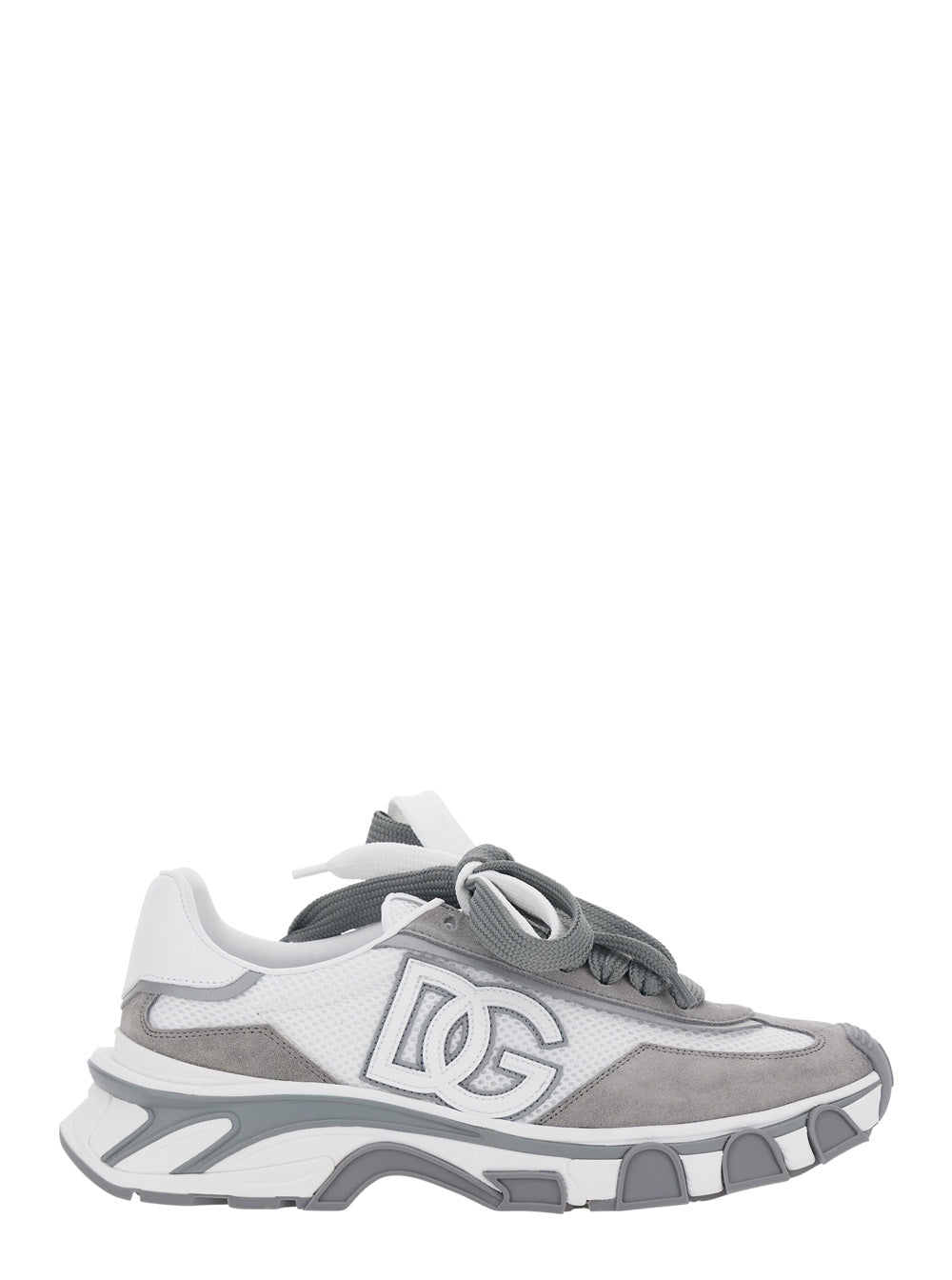 Dolce & Gabbana Men 'Coutryroad' Gray Low Top Sneakers Patch Logo On The Tongue And Maxi Logo On The Side In Leather For Men DOLCE & GABBANA