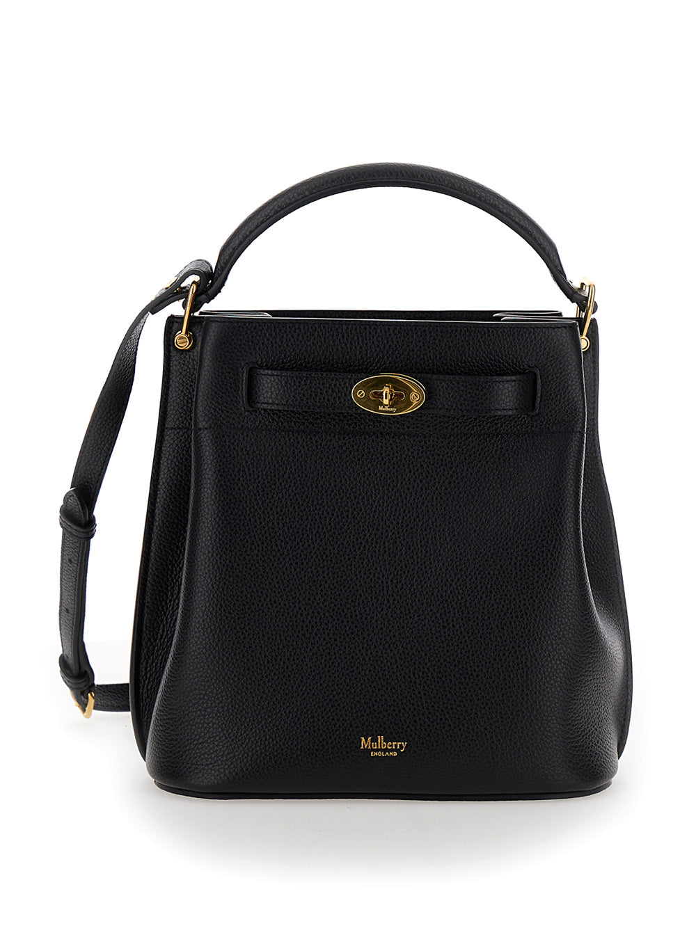 Mulberry Women 'Islington Bucket' Black Handbag With Adjustable And Removable Shoulder Strap In Leather For Women MULBERRY