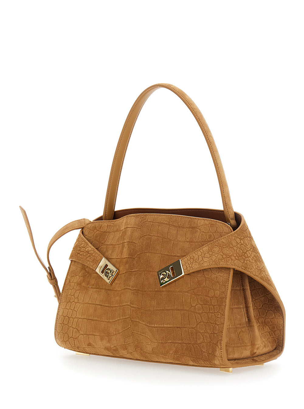 Ferragamo Women Hug Croco Print Suede FERRAGAMO