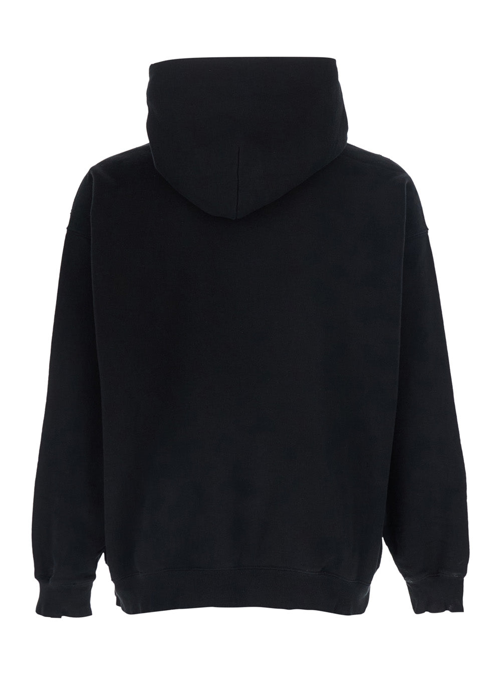 Balenciaga Men Black Hoodie With Fixed Hood And Maxi Logo Print On The Front In Cotton For Men BALENCIAGA
