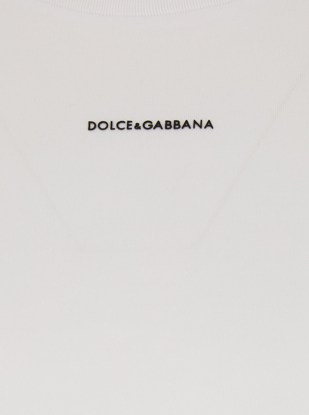 Dolce & Gabbana Men White T-Shirt With Logo On The Front In Cotton For Men DOLCE & GABBANA