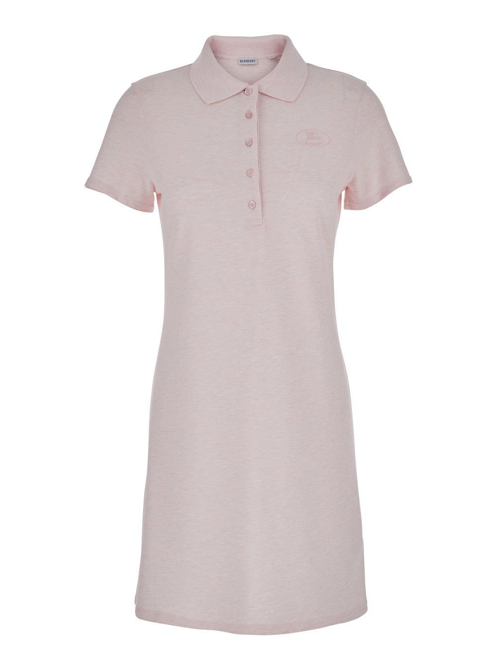 Burberry Women Pink Dress With Polo Collar And Front Logo In Cotton For Women BURBERRY