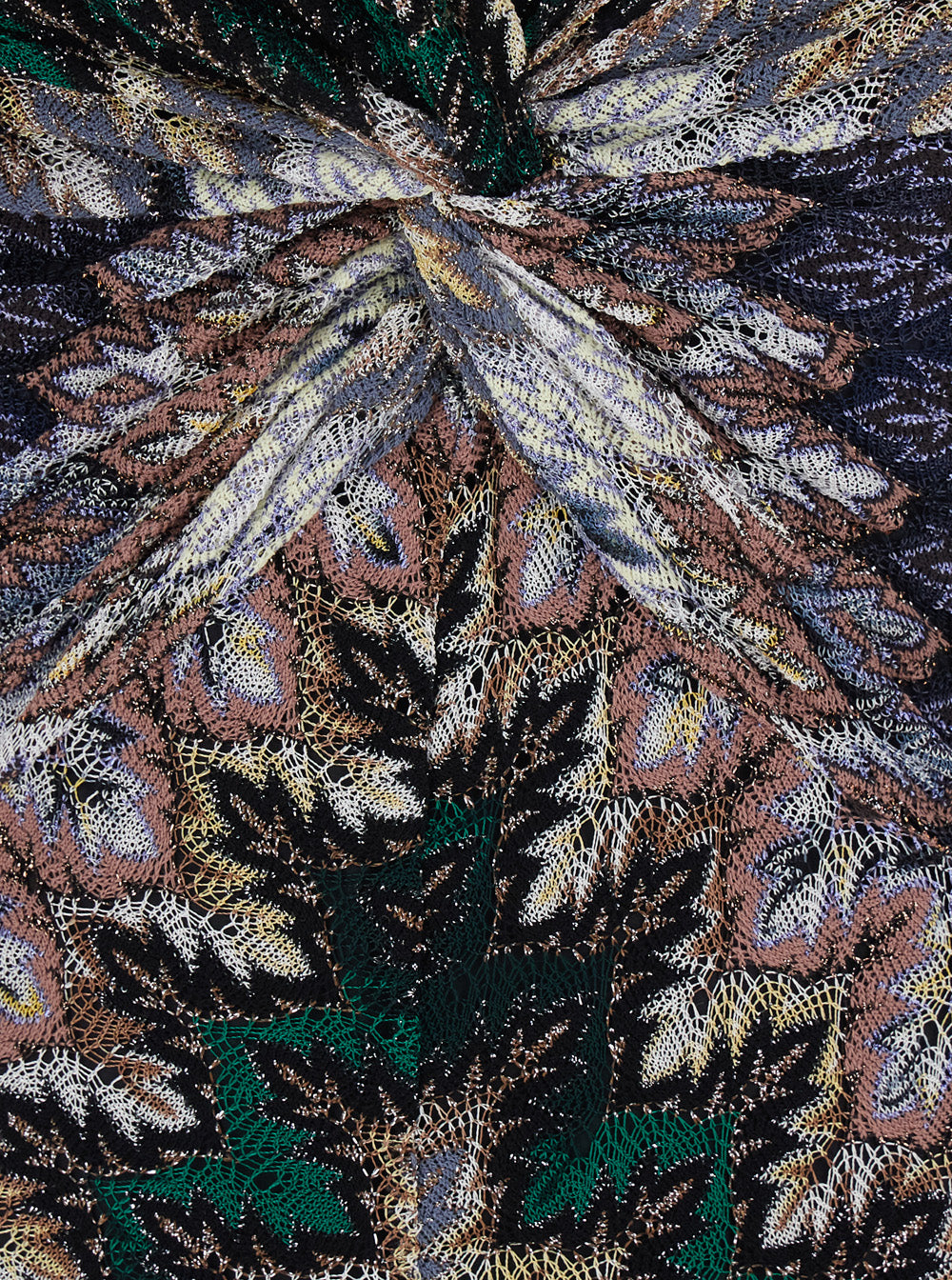 Missoni Women Multicolor Long Dress With V-Neck And All-Over Zig Zag Motif In Viscose Women MISSONI
