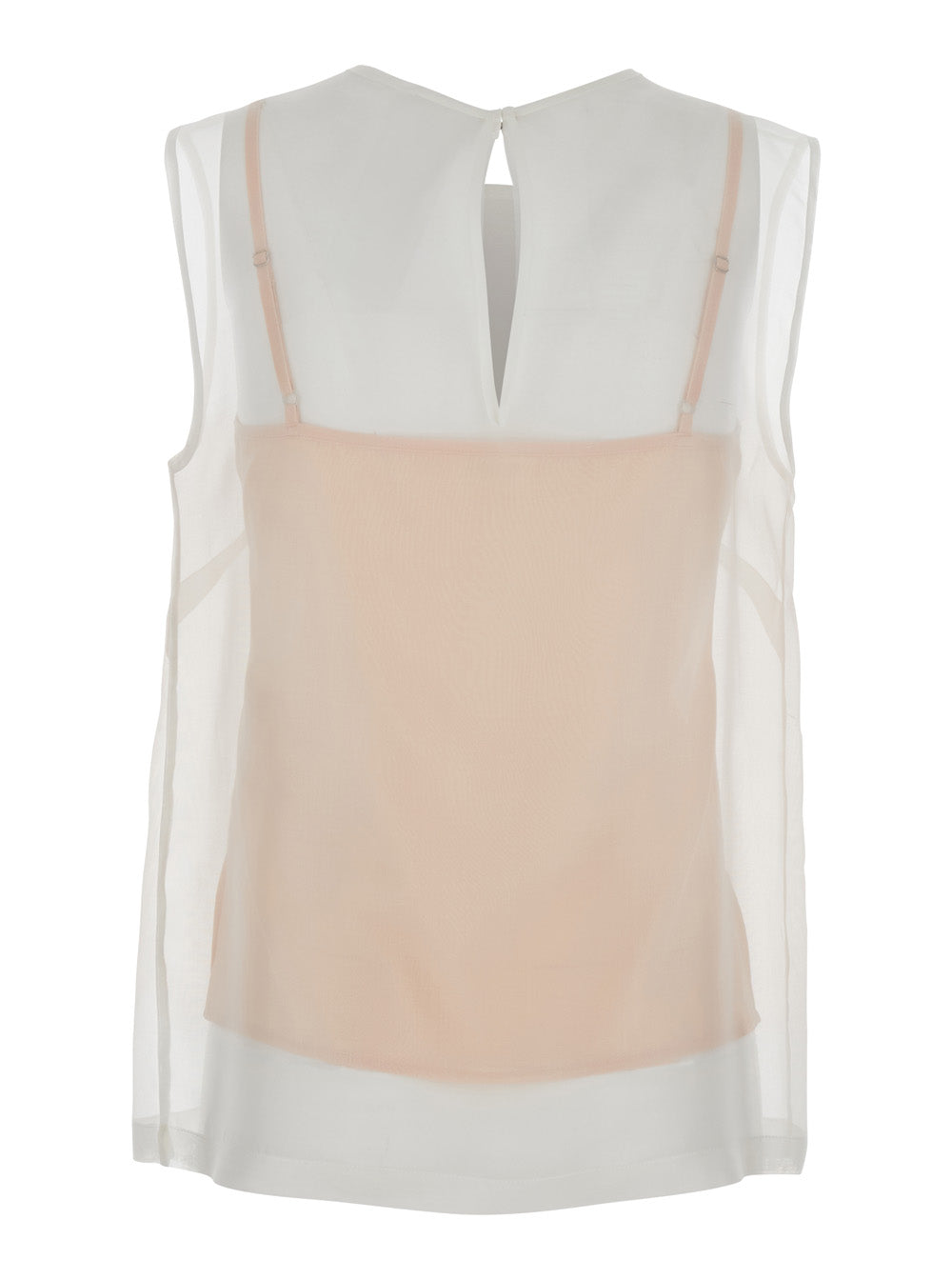 P.A.R.O.S.H. Women White Silk Blouse With Semi-Transparent Design For Women P.A.R.O.S.H.