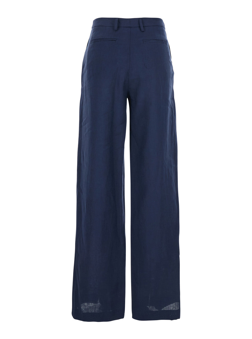 Leplain Women Blue Linen Trousers With Wide Leg Woman LEPLAIN