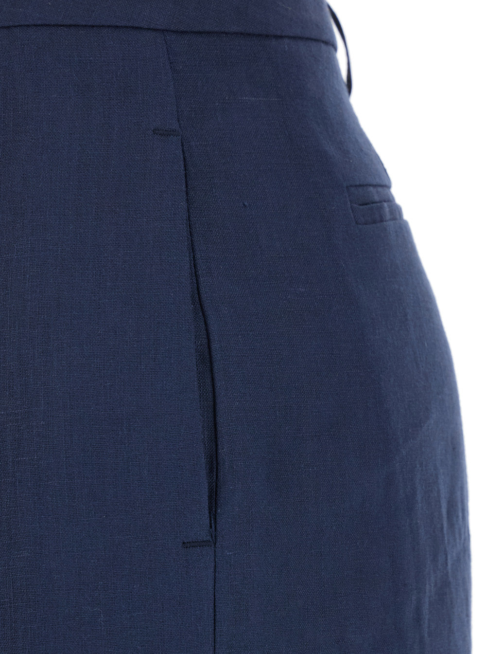 Leplain Women Blue Linen Trousers With Wide Leg Woman LEPLAIN