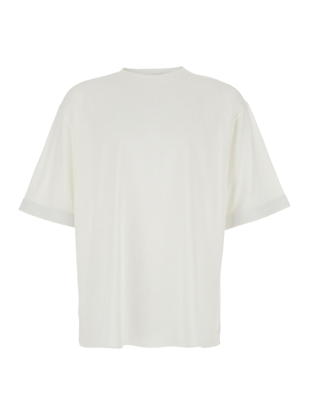 Jacquemus Men 'Le Rond Carre' White T-Shirt With Round Neck And Logo On The Back In  Fabric Man JACQUEMUS