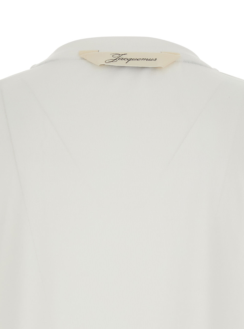 Jacquemus Men 'Le Rond Carre' White T-Shirt With Round Neck And Logo On The Back In  Fabric Man JACQUEMUS
