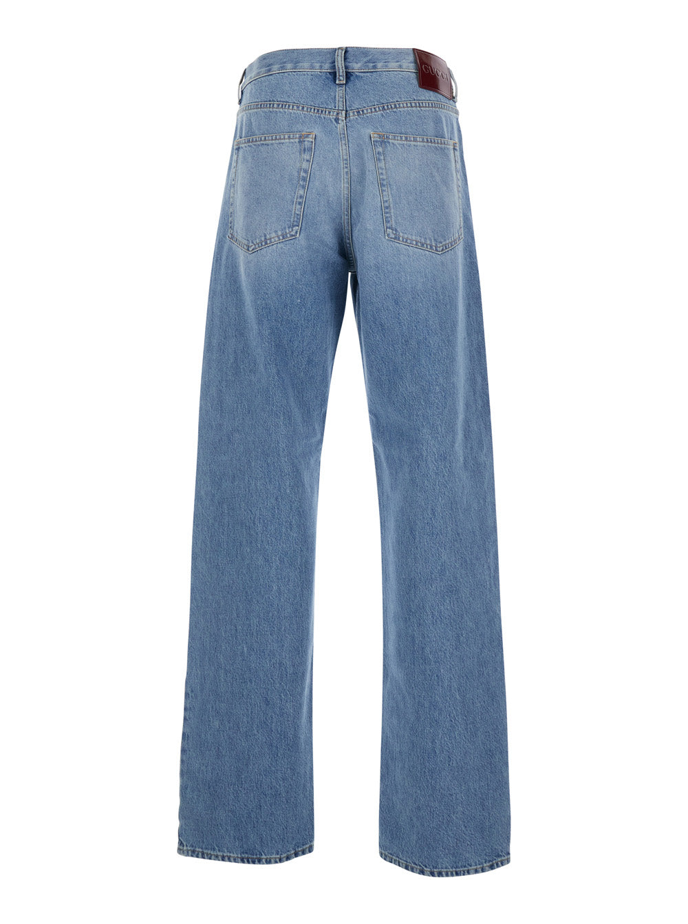 Gucci Men Light Blue Jeans With Bleach Effect In Denim For Men GUCCI