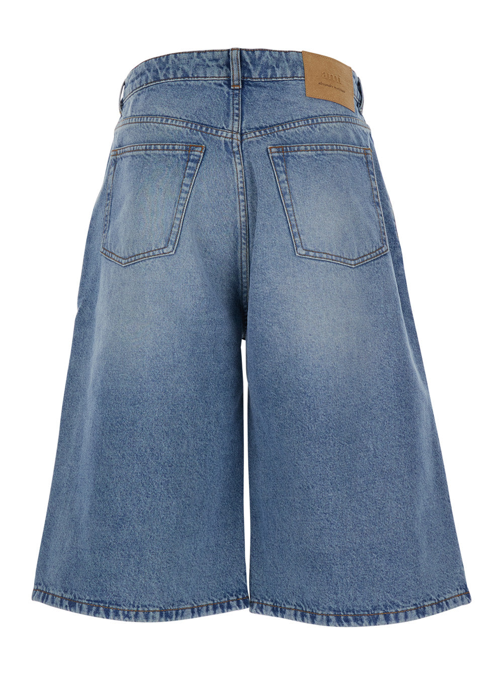 Ami Paris Men Light Blue High-Waisted Bermuda Shorts With Side Pockets In Denim For Men AMI PARIS