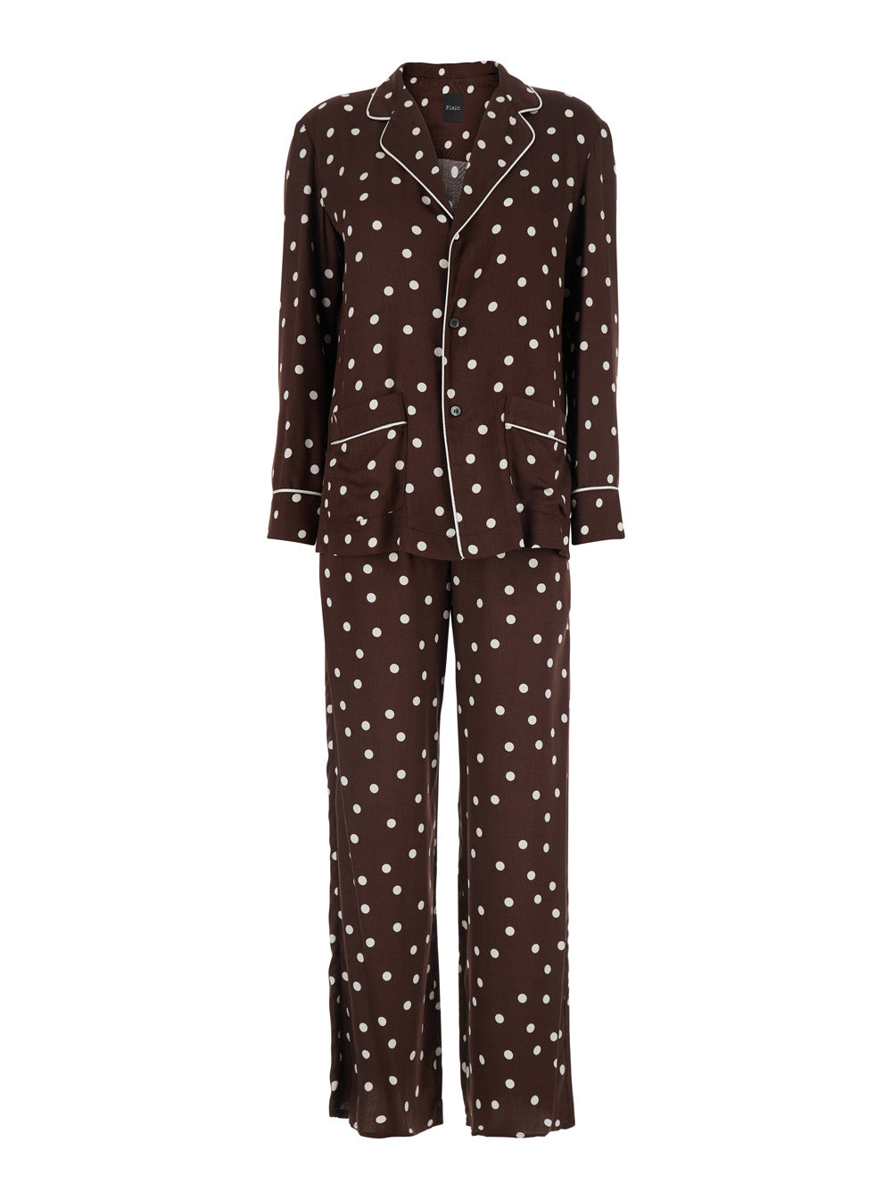 Leplain Women Brown Suit With Polka Dot Motif In Silk Blend Women LEPLAIN