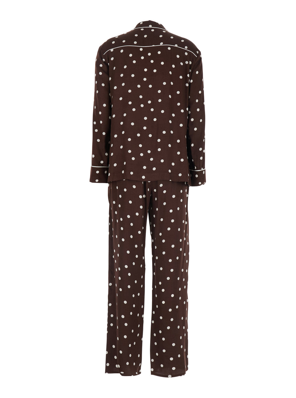 Leplain Women Brown Suit With Polka Dot Motif In Silk Blend Women LEPLAIN