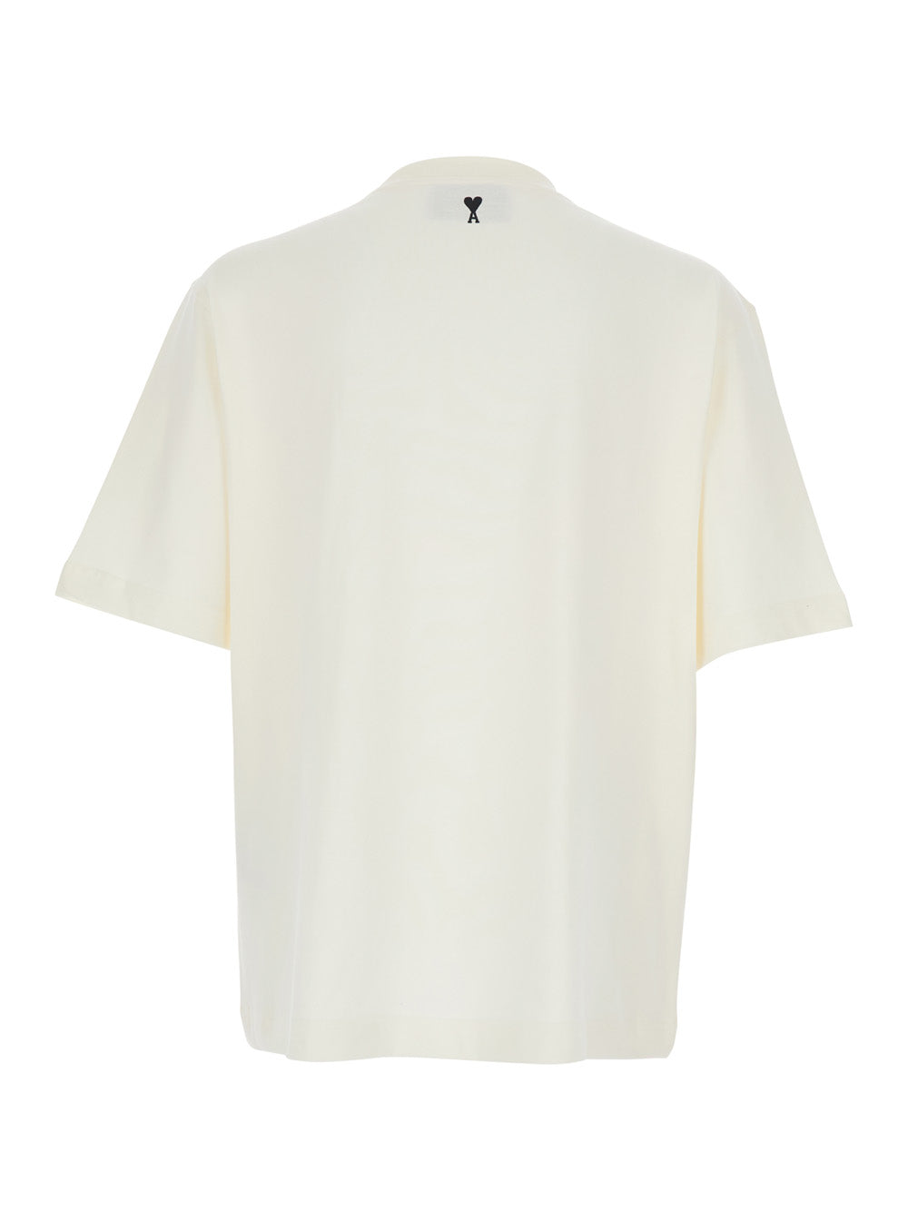 Ami Paris Men White T-Shirt With Maxi Logo Print On The Front In Cotton For Men AMI PARIS