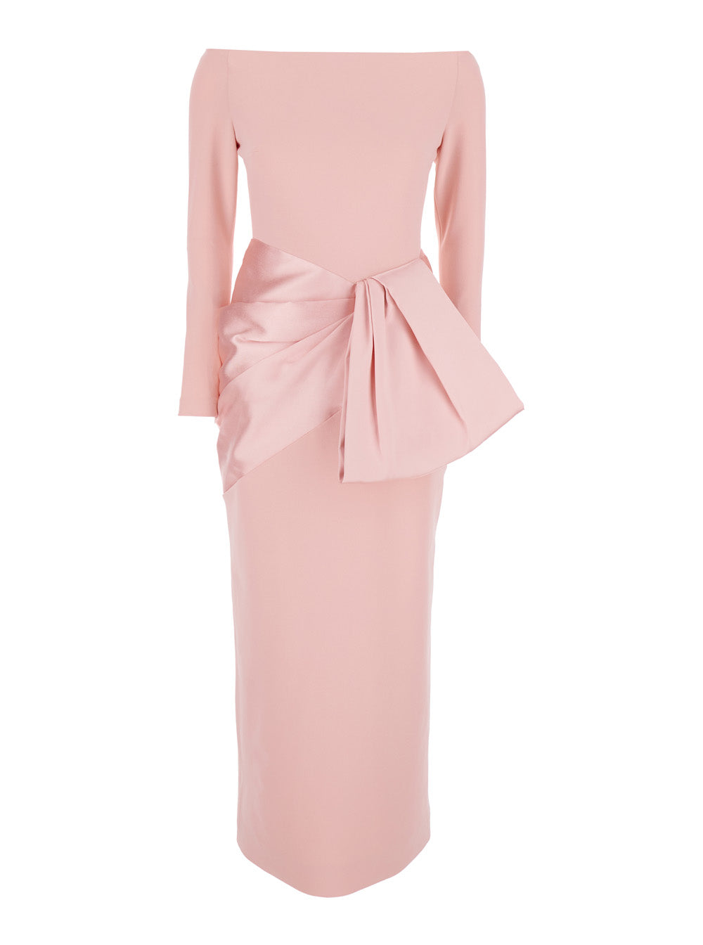 Solace London Women Rhianne Midaxi Dress - Pink - Long Dress With V-Neck And Long Sleeves - In Tech Fabric - Women SOLACE LONDON