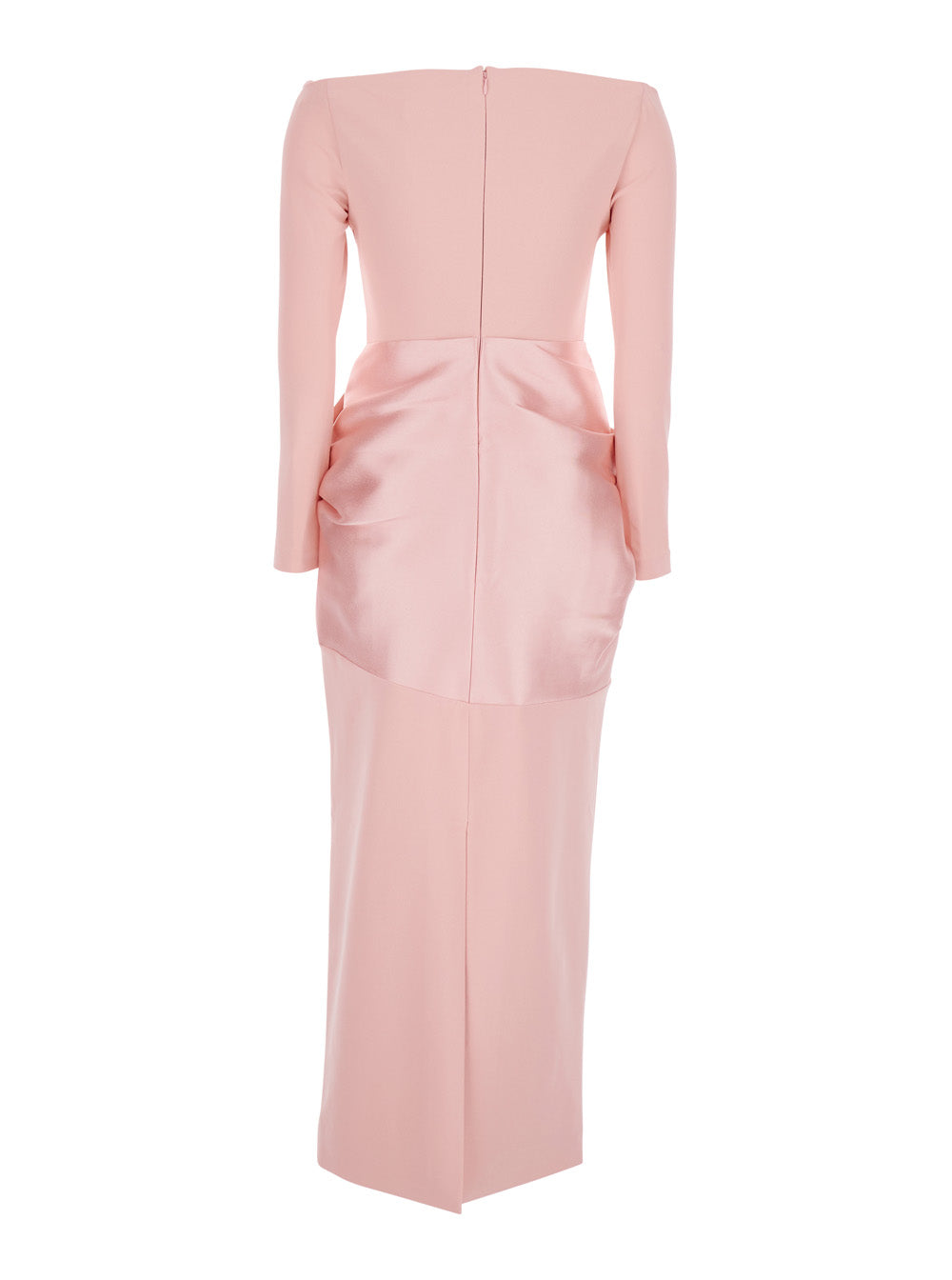 Solace London Women Rhianne Midaxi Dress - Pink - Long Dress With V-Neck And Long Sleeves - In Tech Fabric - Women SOLACE LONDON