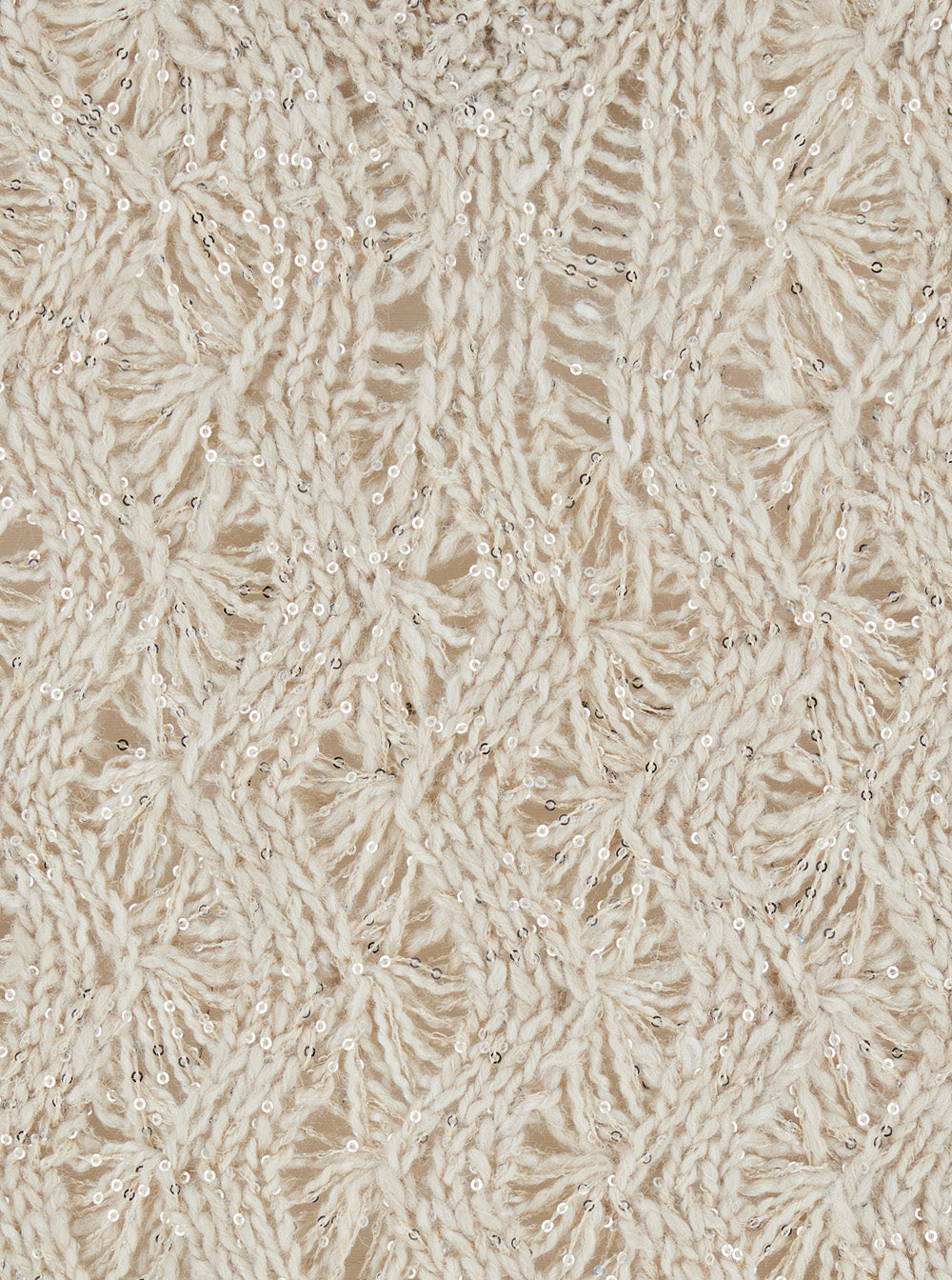 Brunello Cucinelli Women Beige Vest With V-Neck And Sequin Detail In Silk And Linen Blend For Women BRUNELLO CUCINELLI