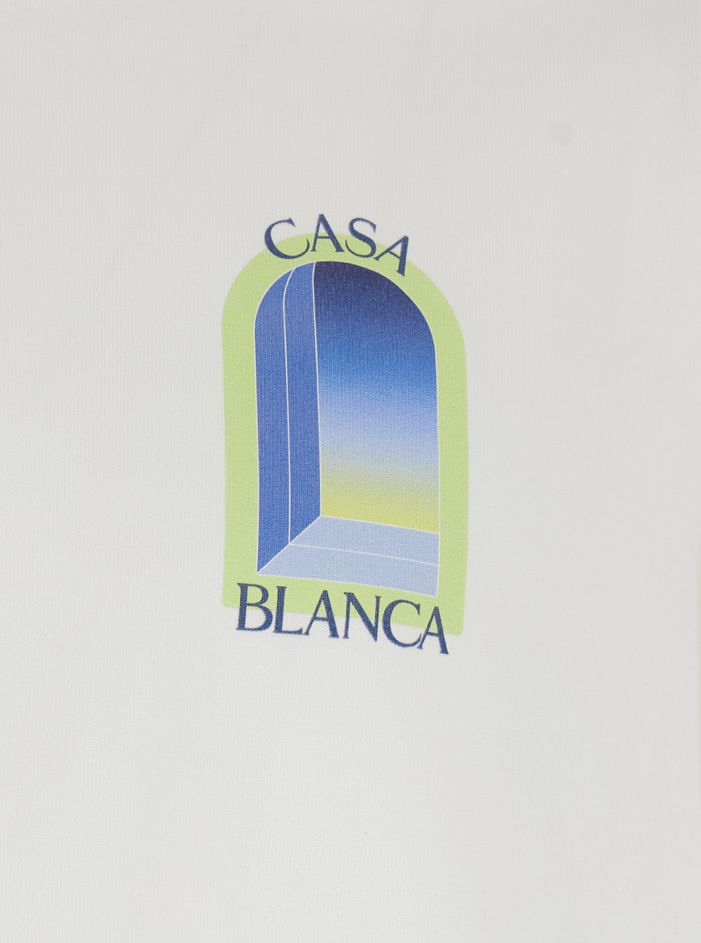 Casablanca Men White T-Shirt With Logo Print On The Front And Back In Cotton Men CASABLANCA