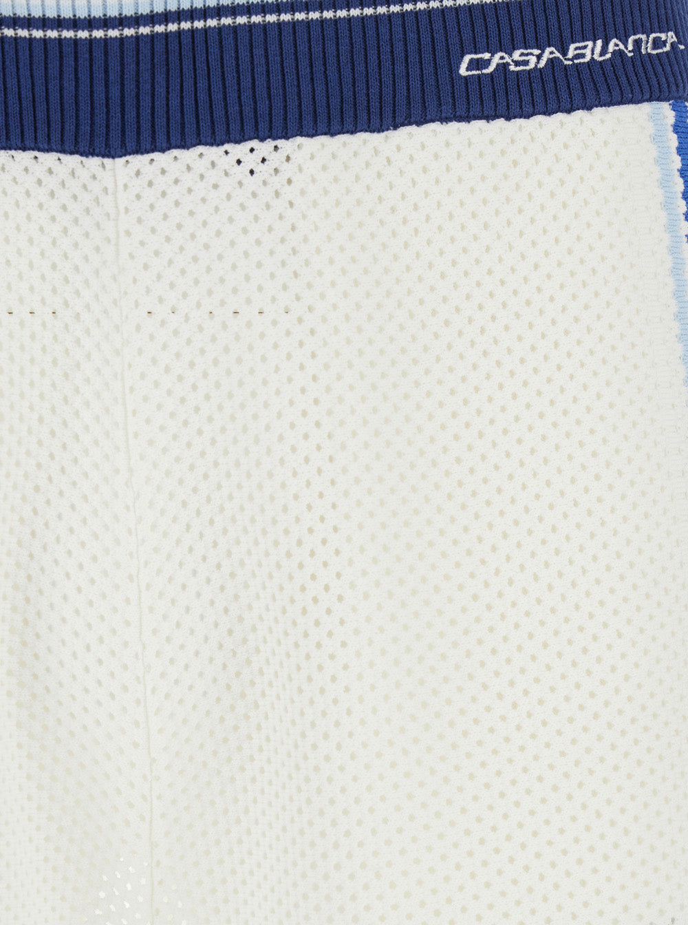 Casablanca Men White Shorts With Striped Details And Perforated Design In Fabric Men CASABLANCA