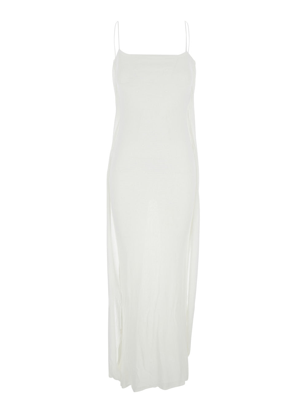 Jacquemus Women White Dress With Straight Neckline In Tech Fabric Woman JACQUEMUS
