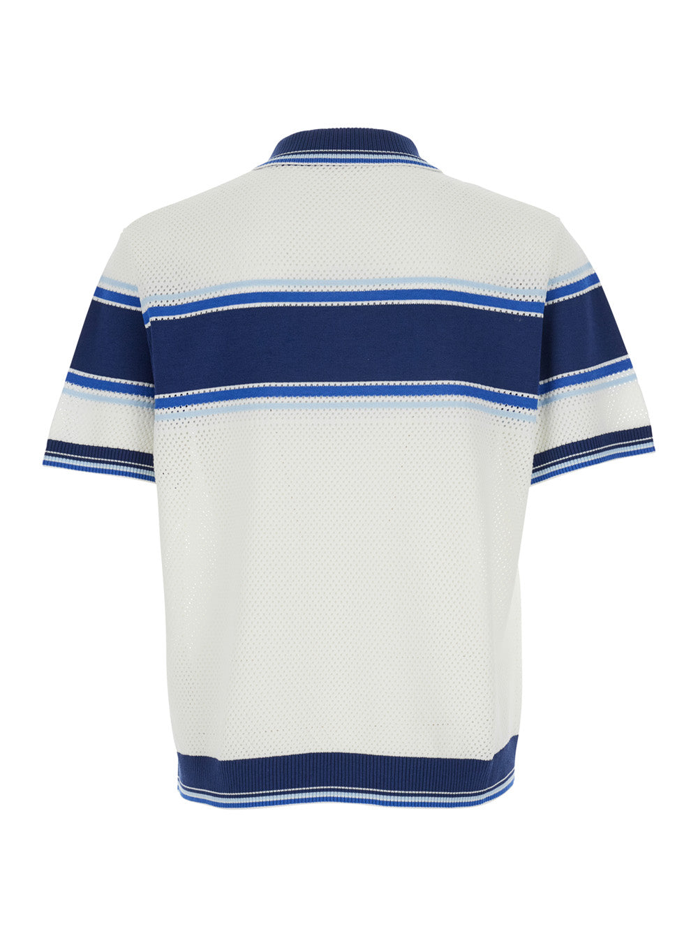 Casablanca Men Mesh Stripe Polo CASABLANCA
