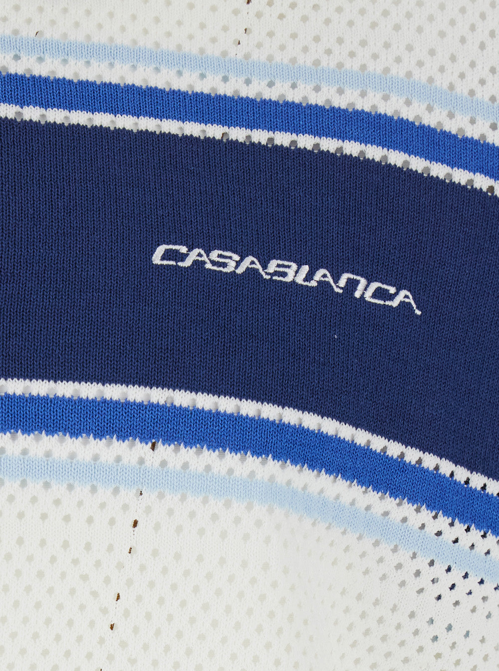 Casablanca Men Mesh Stripe Polo CASABLANCA