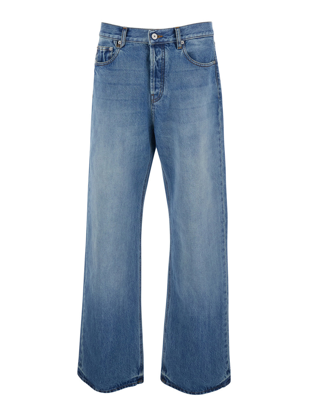 Jacquemus Men 'Le De-Nimes Droit' Blue Jeans With Logo Embroidery On The Pocket In Denim For Men JACQUEMUS