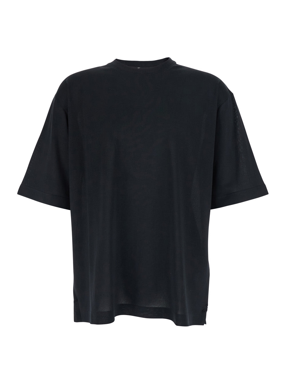 Jacquemus Men 'Le Rond Carre Mc' Black T-Shirt With Round Neck And Logo On The Back In  Fabric Man JACQUEMUS