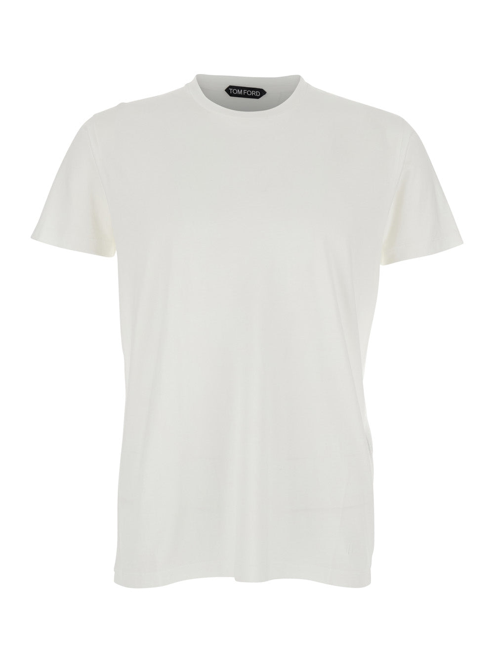 Tom Ford Men T-Shirt 'Cotton Silk Ss' White With Round Neck In Cotton And Silk Men TOM FORD