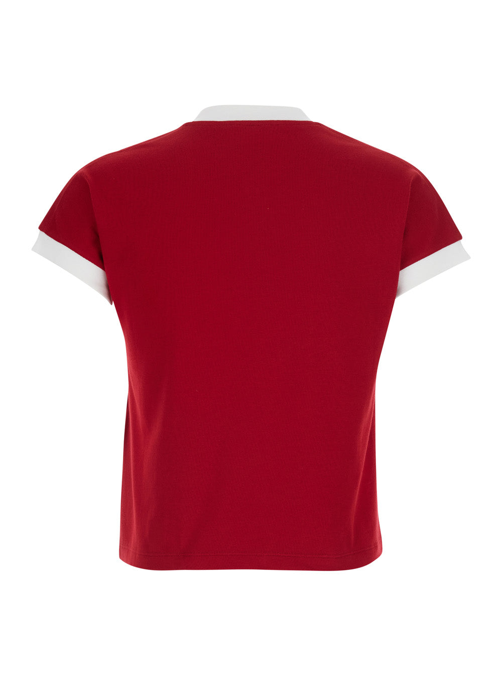 Versace Women Tshirt - Red - Logo Print T-Shirt On The Front - Cotton - Men VERSACE