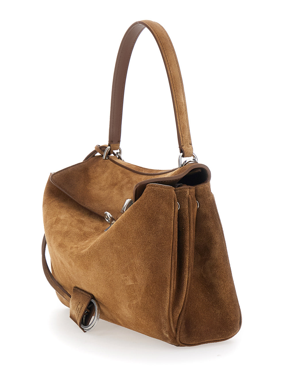 Balenciaga Women 'Small Rodeo' Brown Handbag With Detachable Key Holder In Suede Woman BALENCIAGA