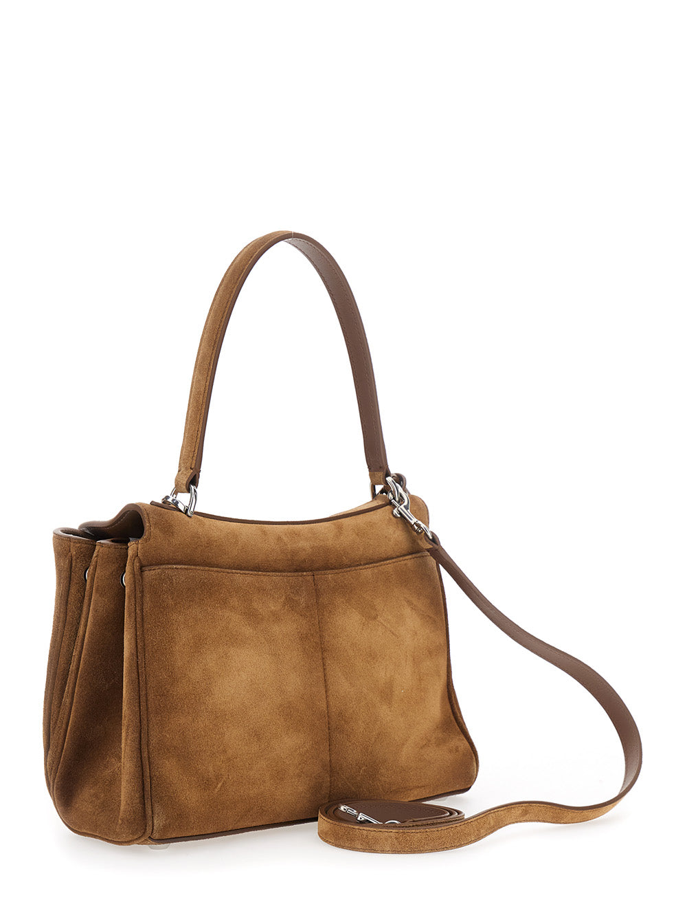 Balenciaga Women 'Small Rodeo' Brown Handbag With Detachable Key Holder In Suede Woman BALENCIAGA