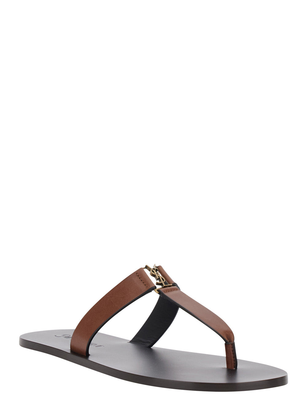 Saint Laurent Women Brown Sandals 'Babylone' With Crossed Straps In Leather For Women SAINT LAURENT