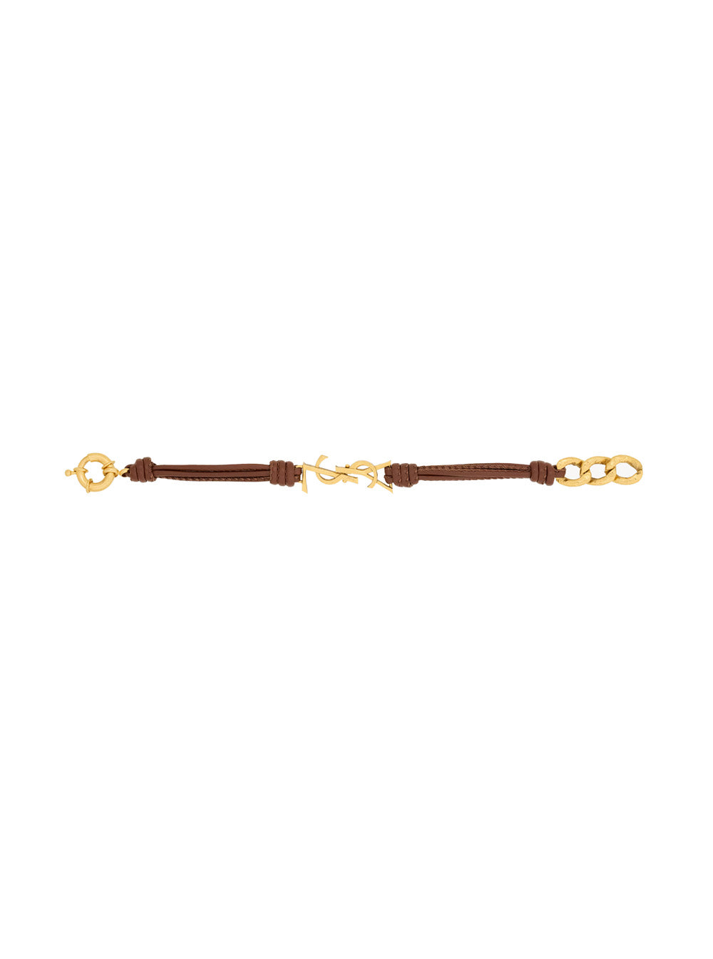 Saint Laurent Women Bracelet With Cassandre In The Center And Clasp Closure In Nappa Leather And Gold Metal For Women SAINT LAURENT